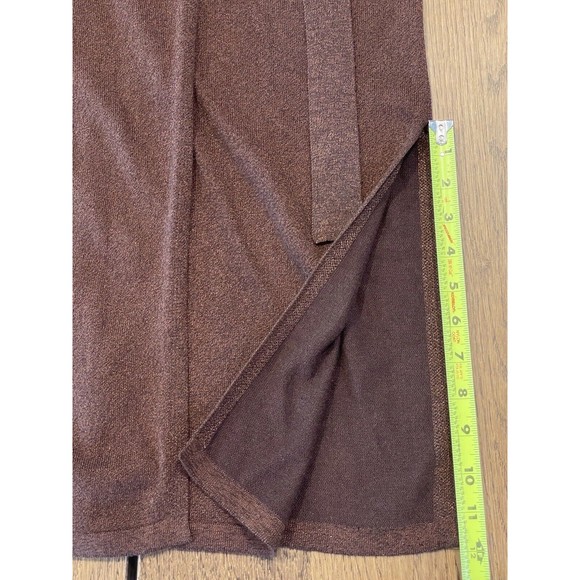 Lovers And Friends Azita Wrap Dress Women’s Size S Chocolate Brown Midi Shimmer - Picture 11 of 16